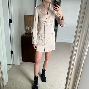 Abercrombie Champagne Satin Blazer Dress